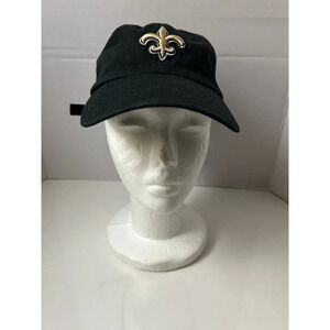 New Orleans Saints Black with embroidered gold logo hat cap